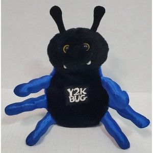 Y2K BUG Beanbag Plush Image Masters 1997 Black Blue Stuffed Toy 7"